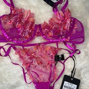 Honey Birdette Aurora magenta sunset set nwt